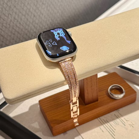 上品 AppleWatchバンド キラキラダイヤ  AppleWatchベルト Series 11/10/9/8 SE3/2  Ultra3/2/1 メタルリック 高級感たっぷり[M6475]