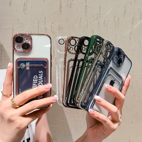 メッキ カード収納 iphone14pro/13ケース カメラレンズ保護フィルム付 アイフォン12/11proカバー お買い得[M2100]