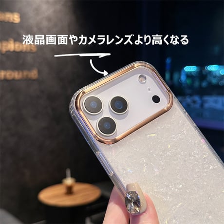 iPhone17Pro/17ケース シェル キラキラ iPhone16promax/15Pro/14Pro/13ケース 大人可愛い 上品 大人気 [M4680]