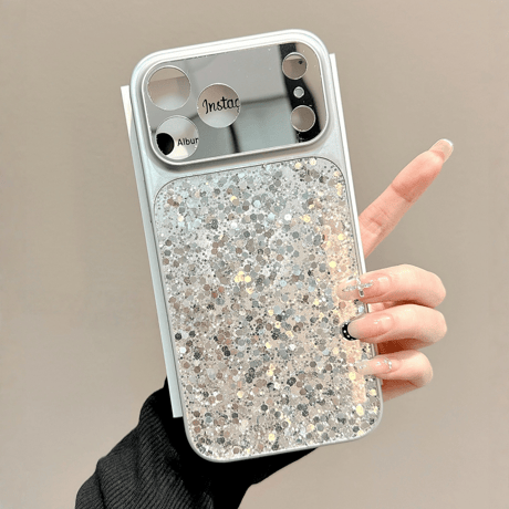 キラキラグリッター iPhone17/17proケース カメラ保護カバー付 iPhone17promax/16/15Proカバー レザーストラップ 高級感[M5815]