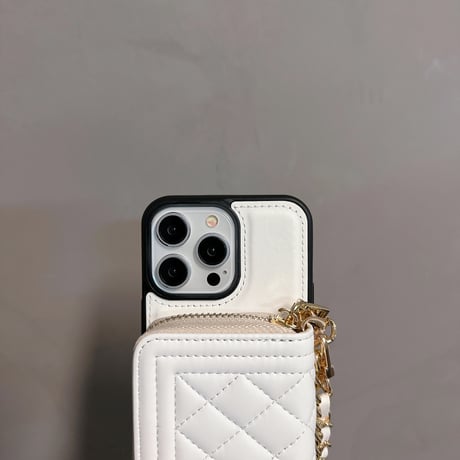 カード/小物入れ付 iPhone15/15プロケース ショルダーチェーン付 レザーiPhone14pro/13/12カバー 高級感 高品質[M4163]