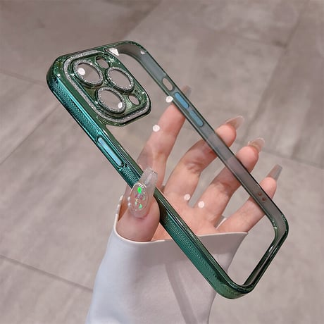 カメラ全面保護 iPhone14pro/14promaxケース キラキラおしゃれ iphone13/12カバー  滑り止め加工 黄ばまない[M2332]