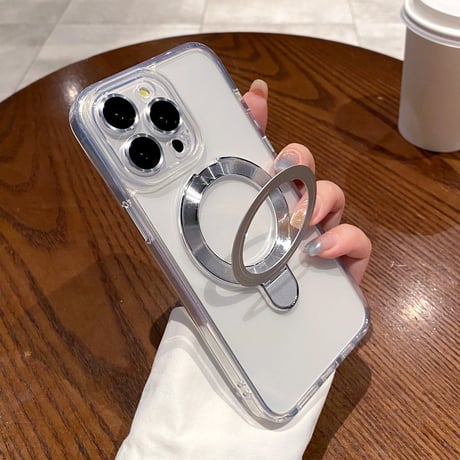 黄ばまない iPhone15pro/15promaxケース  MagSafeリングスタンド レンズフイルム iphone14/13pro/12カバー 耐衝撃 高機能[M4137]