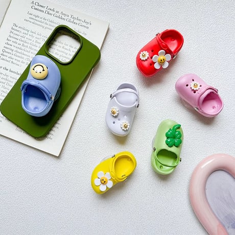 サンダル  スマホグリップ 笑顔の花 にこちゃん かわいい 面白い グリップトーク  スマホリング   伸び縮み式 落下防止 卓上スタンド機能 ギフトにおすすめ[M3303]