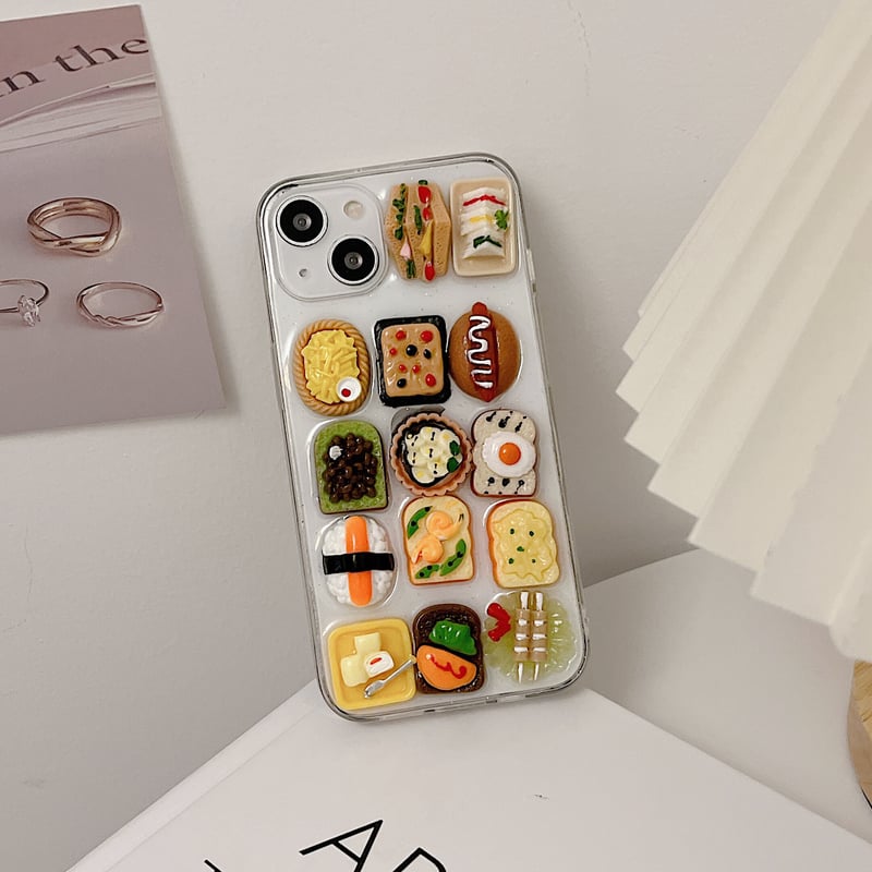 瑛留♡iPhone12pro,11proデコケース♡ 食べ物 iphone14/13proケース 美味しそう iphone12/SE3/11proカ