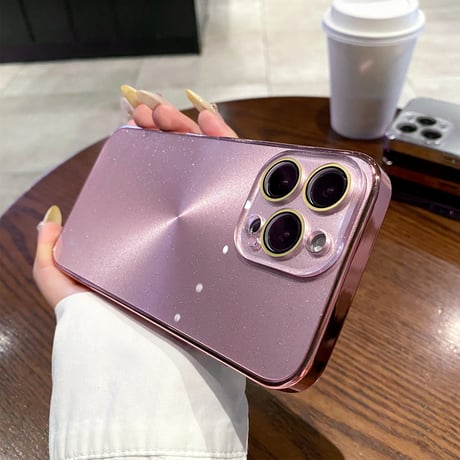 耐衝撃 iPhone16pro/16promaxケース 艶感キラキラ iPhone15pro/14/13カバー カメラ保護 耐久性あり [M5330]