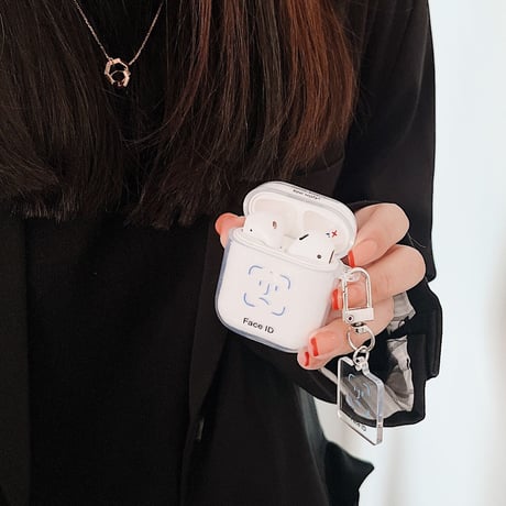 【Airpods 4】顔認証Face ID  airpodspro3/2ケース  同系小物付き クリア airpodsproカバー    かわいい 個性 男女兼用[M1609]