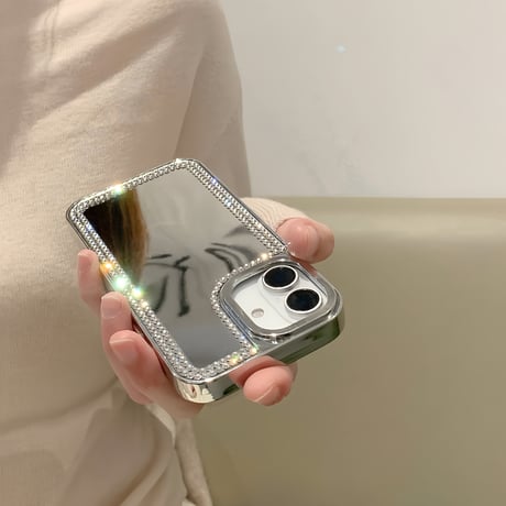 ジュエリーミラー iPhone16pro/16カバー おしゃれ iPhone15promax/14pro/13ケース 頑丈 上品 可愛い [M5158]