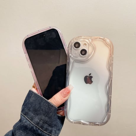 グレー/パープル iphone13/14ケース  高透明グラデーション アイフォン12pro/11カバー  お揃い 耐衝撃 男女向け プレゼントにおすすめ[M2977]