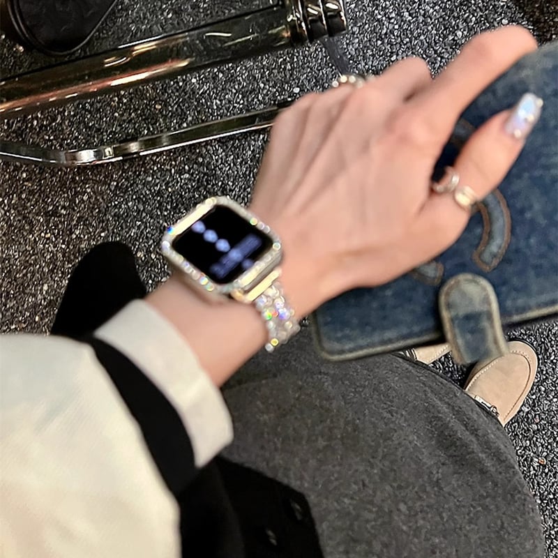 豪華ダイヤ AppleWatch Serise 10バンド 高級感 金属 アップル