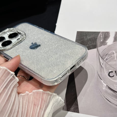 女子力アップ アイフォン15プロ/15プロマックスケース キラキララメ入り iPhone14pro/13promaxカバー 高級感 [M4285]
