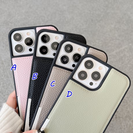 iPhone14proケース ショルダー紐 カード収納 iphone13/12promaxカバー  シンプル お札入れ 頑丈 [M2270]