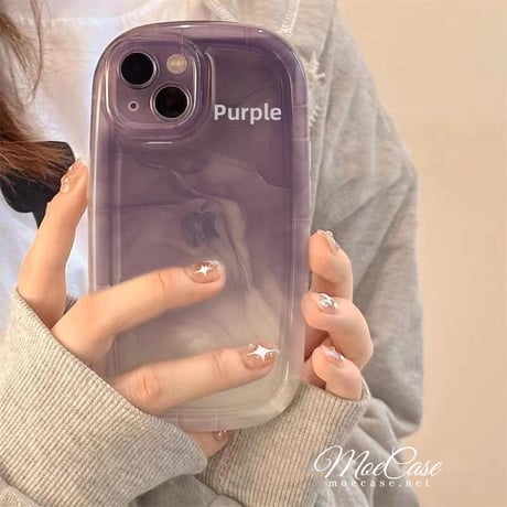 暈しバイオレット iPhone14/13/12ケース ブラック クリアアイフォン11/xs/SE3カバー 流行 耐衝撃加工 お揃い[M2950]