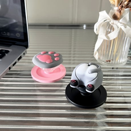 猫の爪/お尻 スマホグリップ スタンド マグネット式タイプ 蝶可愛い 耐久性ある ギフトに最適[M5398]
