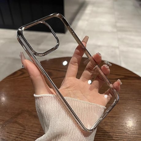 ナチュラル/ブルーチタニウム iPhone15Pro/15ProMaxケース  黄ばまない メッキ高品質 軽量 頑丈 耐久性 iPhone14/13proハードケース[M3544]