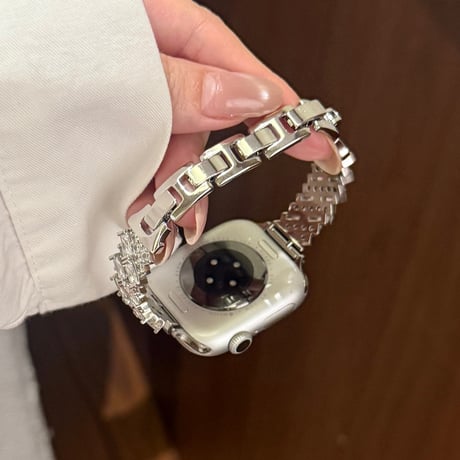 上品ダイヤ AppleWatchバンド 美しい AppleWatchベルト Series 11/10/9/8 SE3/2  Ultra3/2/1 輝きメタルリック 高級感たっぷり[M6529]