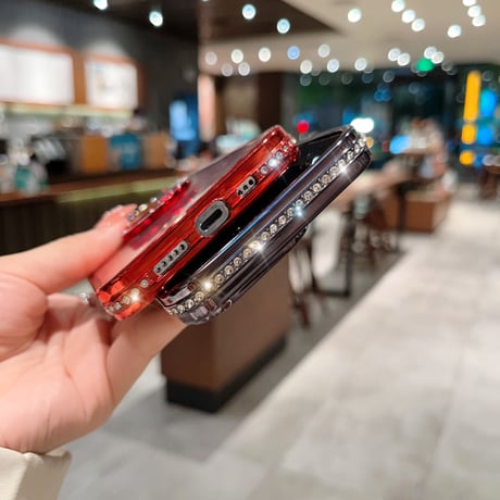 ジュエリー リング付きアイフォン14プロカバー ラメ入りシール付 iphone13pro/12/11proケース キラキラ オシャレ 実用 ガールズに超人気 [M2577]
