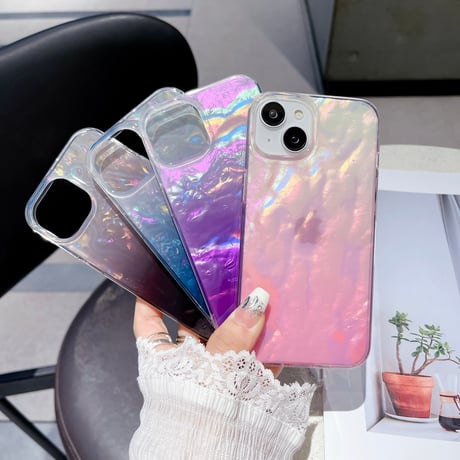 シェル風 iPhone15Pro/15カバー キラキラ iPhone14/13Proカバー 綺麗 ガールズに大人気[M4259]