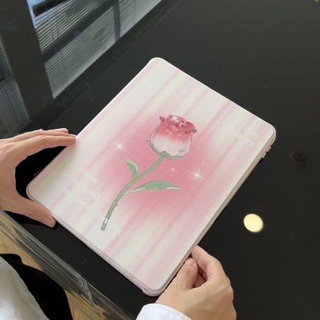 バラ柄 iPad9/8世代ケース アイパッドiPad mini第6世代カバー 10.5/10.2/9.7インチ  卓上スタンド  360度回転可 耐衝撃 折り曲げ防止[M2427]