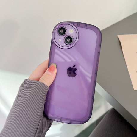 シンプル透明 iphone14/13ケース  耐衝撃枠 iphone12/11カバー   高級感 可愛い円形カメラレンズ枠 [M1933]