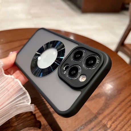 マグセーフ対応 iphone14/14proケース 指紋防止 アイフォン12/13proケース ブラック系 頑丈 ギフトにおすすめ[M3210]