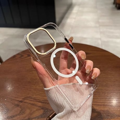 iPhone15Pro/15ProMaxケース クリア MagSafe対応 黄ばまない アイフォン14/13proカバー カッコイイ 頑丈 [M3528]