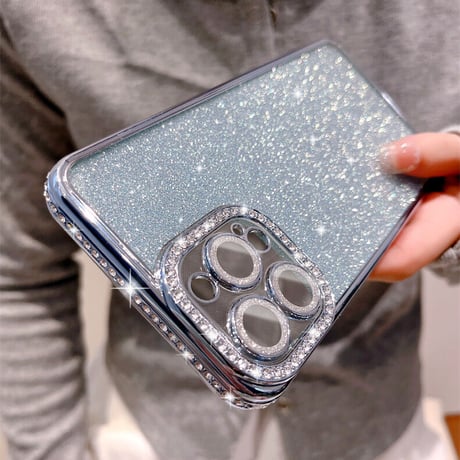 ジュエリー iPhone14pro/14promaxケース キラキララメシール付 iphone13/12/11promaxカバー  オシャレ 高級感 ガールズに大人気[M2388]