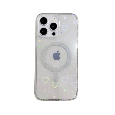 オーロラカラー光る iPhone15pro/15promaxケース MagSafe対応黄ばまない 高透明iphone14pro/13promaxカバー 丈夫 [M4155]