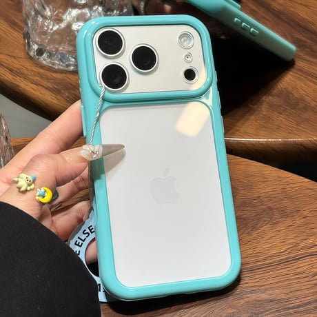カラーフレームクリアiPhone17Pro/17ケース 写真やステッカーを挟む アイフォン16ProMax/15pro/14カバー シンプル風 [M6499]