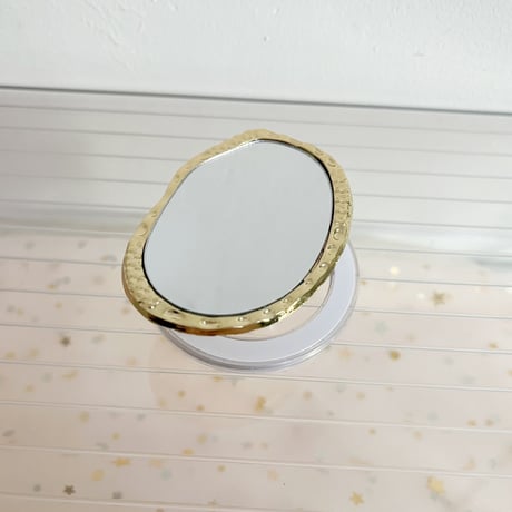 鏡/ハート スマホグリップ  金属 オシャレ シック スタンド 可愛い 粘着タイプ/マグネットタイプ 可愛い 実用 ギフトにおすすめ[M4541]