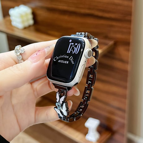 オシャレ AppleWatchバンド エレガント 蝶 メタル アップルウォッチ10/9 ベルト Ultra3/2/1 Series 10/9/8 SE3/2/1 高品質高級感 [M5662]