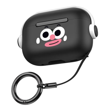 可愛い顔 Airpods4ケース スタンド付 AirpodsPro2ケース airpods3/2カバー  リング付 耐久性ある [M5292]