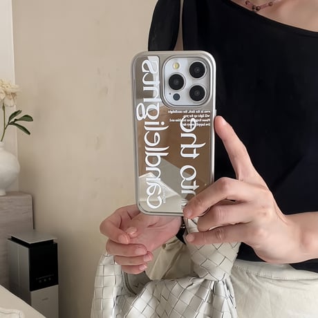 ショルダーチェーン付 iPhone15pro/15ケース シック ミラー アイフォンプロ/13pro/12カバー 高級感たっぷり[M4351]