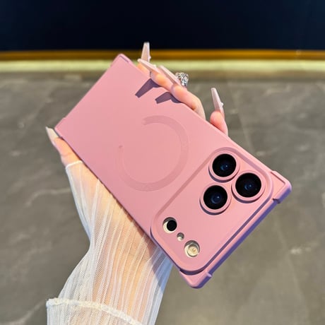 スクエア iPhone17Pro/17Promaxケース Magsafe充電 iPhone17/17Airカバー 四角耐衝撃 カッコイイ [M5659]