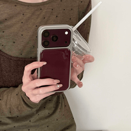 メタリックフレーム iPhone18Pro/18ProMaxケース 艶カラー 丈夫 iPhone17/16/15Proカバー 大人シック[M6722]