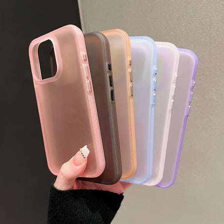 指紋防止 滑り止め加工 iPhone16pro/16plusケース 半透明 シンプル風 iPhone15pro/14/13proカバー 高品質 黄ばまない [M4983]