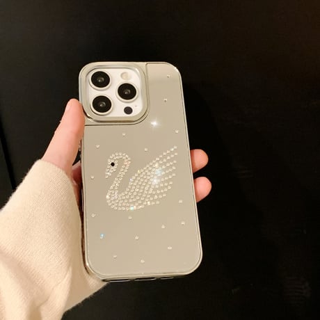 ジュエリースワン iPhone16pro/16カバー メイク直し鏡 iPhone15pro/14promax/13ケース 頑丈 上品 大人可愛い [M5212]