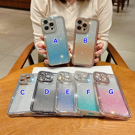 ストーン iPhone15plus/15proケース キラキラ ラメ入りシート付 アイフォン14pro/13pro/12カバー きれい 人気 [M3876]