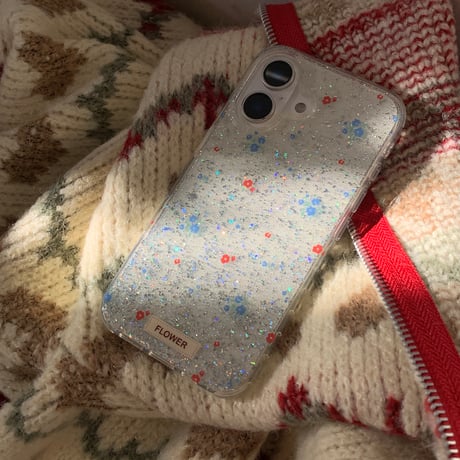 キラキラ花柄 iphone16/16proカバー  ラメ入り おしゃれ iphone15/14pro/13ケース 女子力アップ 可愛すぎる[M4955]