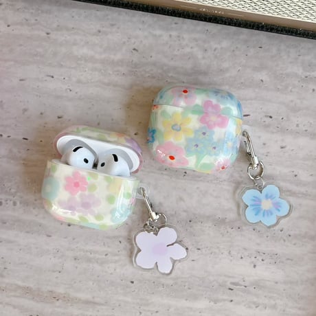 春におすすめ Airpods Pro3ケース 花柄 Airpods4/3カバー pro2/Pro1ケース 可愛いキーホルダー キュート[M6143]