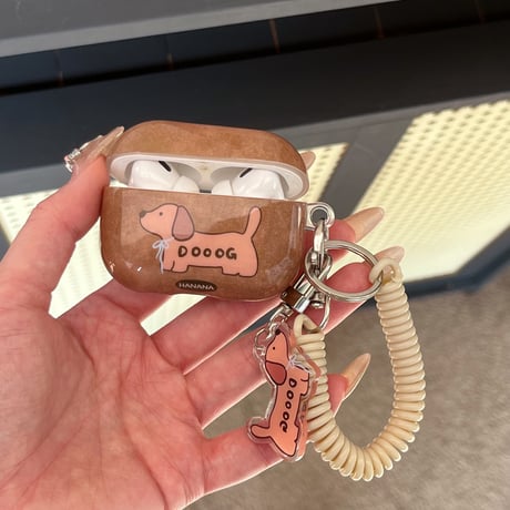 ギフトに最適 Airpods4ケース  可愛い犬ちゃん  Airpodspro2/proカバー Airpods3 チャーム/ストラップ付 キュート[M4791]