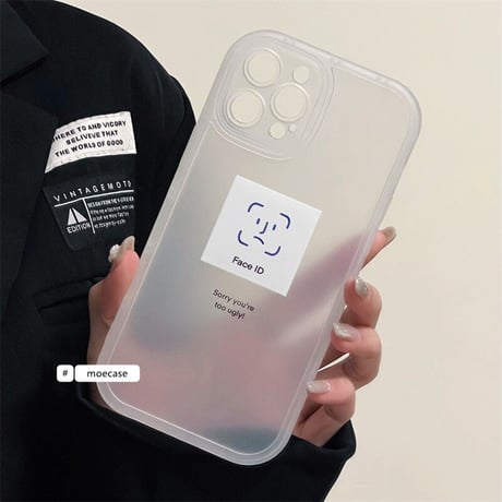 Face ID  iphone14pro/14promaxケース  マット 指紋防止 iphone13/12/11/XRカバー   可愛い シンプル 男女ファッション [M2267]