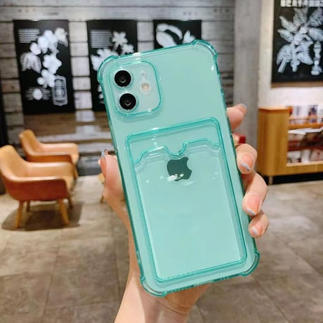 カード収納 背面ポケット iphone15/14proケース 薄型透明iphone13/12/11proカバー  耐衝撃頑丈 軽量 M575