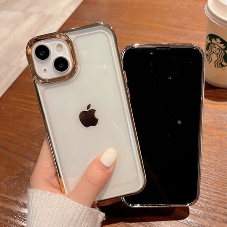 【iPhone16対応】黄ばまないアイフォン15pro/14promaxケース 高透明  高級感 メッキ 耐衝撃加工[M2260]