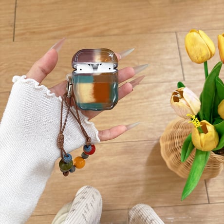 おしゃれ Airpods4ケース 大人可愛い Airpods3/Pro2ケース airpodspro2カバー  ストラップ うねうね トレンドファッション[M5185]