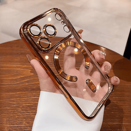 MagSafe対応 iPhone17ProMax/17Proケース  メタルライン クリア iPhone17/Airカバー カメラ保護 軽量 持ち運びやすい[M5713]