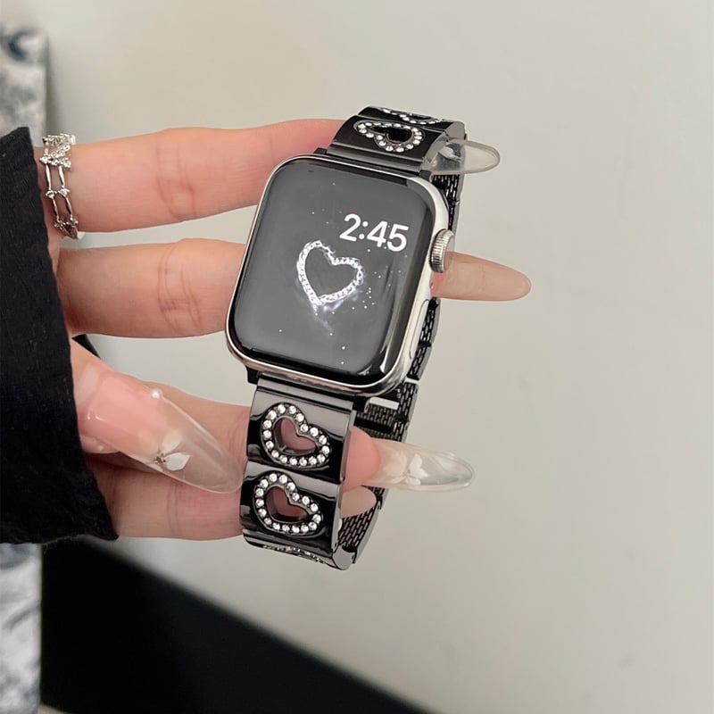 透かし彫りジュエリーハート AppleWatchバンド 高級感 アップル 