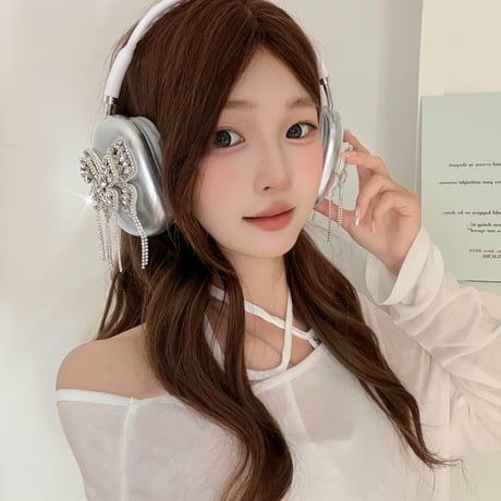 ダイヤ蝶 AirPodsMaxケース めっちゃ可愛い エアーポッズ マックス専用カバー おしゃれ ギフトに最適[M4824]