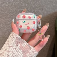 ピーチ/ハート柄 AirpodsPro3ケース  クリア Airpods4/3カバー pro2/Pro1ケース 可愛い 甘めコーデ[M6473]