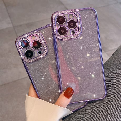 ジュエリー iPhone14pro/14promaxケース キラキララメシール付 iphone13/12/11promaxカバー  オシャレ 高級感 ガールズに大人気[M2388]